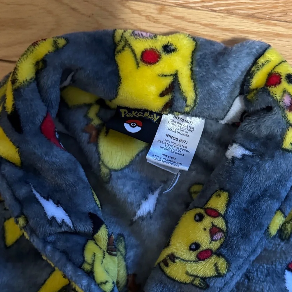 Pikachu Kids Pajamas - Gray and Yellow